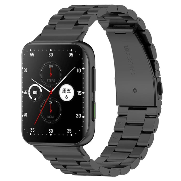 Watch Band for Oppo Watch 2 42mm Titanium Alloy 3-Bead Wrist Strap - Black - 5