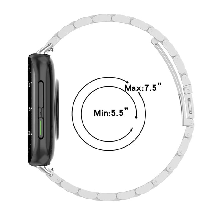 Watch Band for Oppo Watch 2 42mm Titanium Alloy 3-Bead Wrist Strap - Black - 6