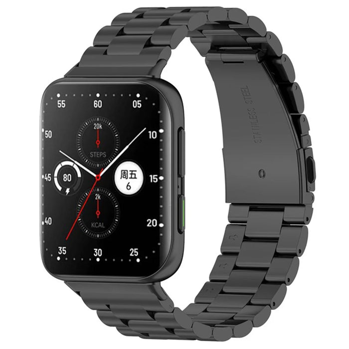 Watch Band for Oppo Watch 2 46mm Titanium Alloy 3-Bead Wrist Strap - Black - 5
