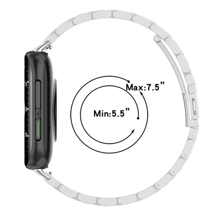 Watch Band for Oppo Watch 2 46mm Titanium Alloy 3-Bead Wrist Strap - Black - 6