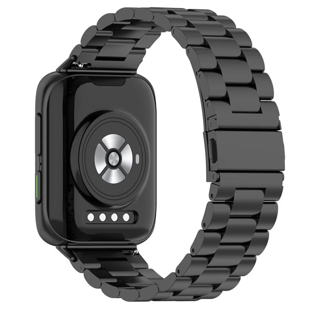 Watch Band for Oppo Watch 2 46mm Titanium Alloy 3-Bead Wrist Strap - Black - 1