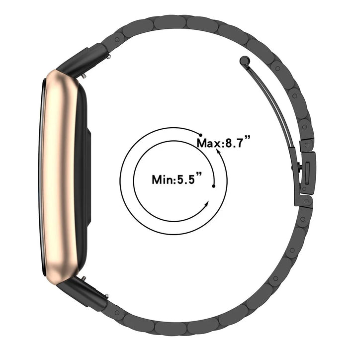 Watch Band for Oppo Watch Free Titanium Alloy 3-Bead Wrist Strap - Black - 4