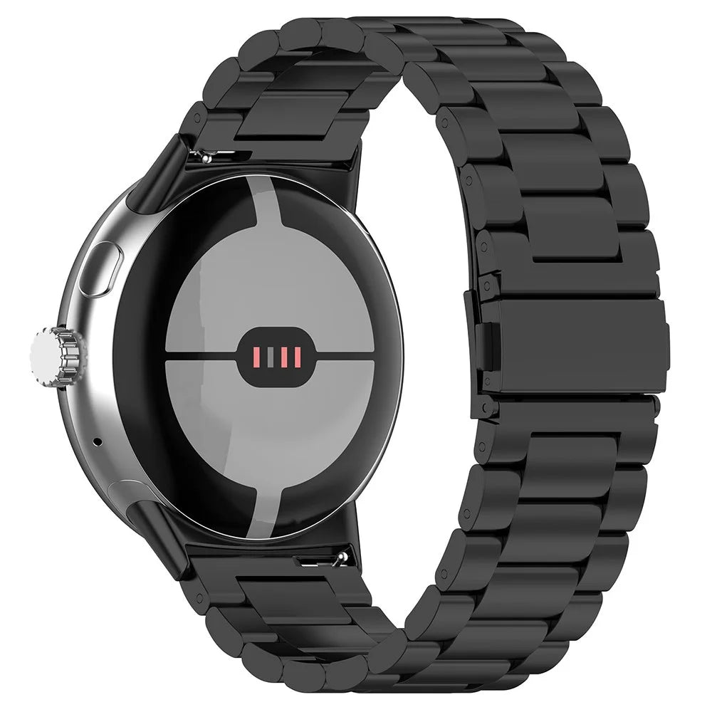 Watch Band for Google Pixel Watch 4 45mm / Watch 3 45mm Titanium Alloy 3-Bead Wrist Strap - Black - 1