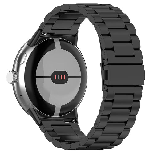 Watch Band for Google Pixel Watch 4 45mm / Watch 3 45mm Titanium Alloy 3-Bead Wrist Strap - Black - 1
