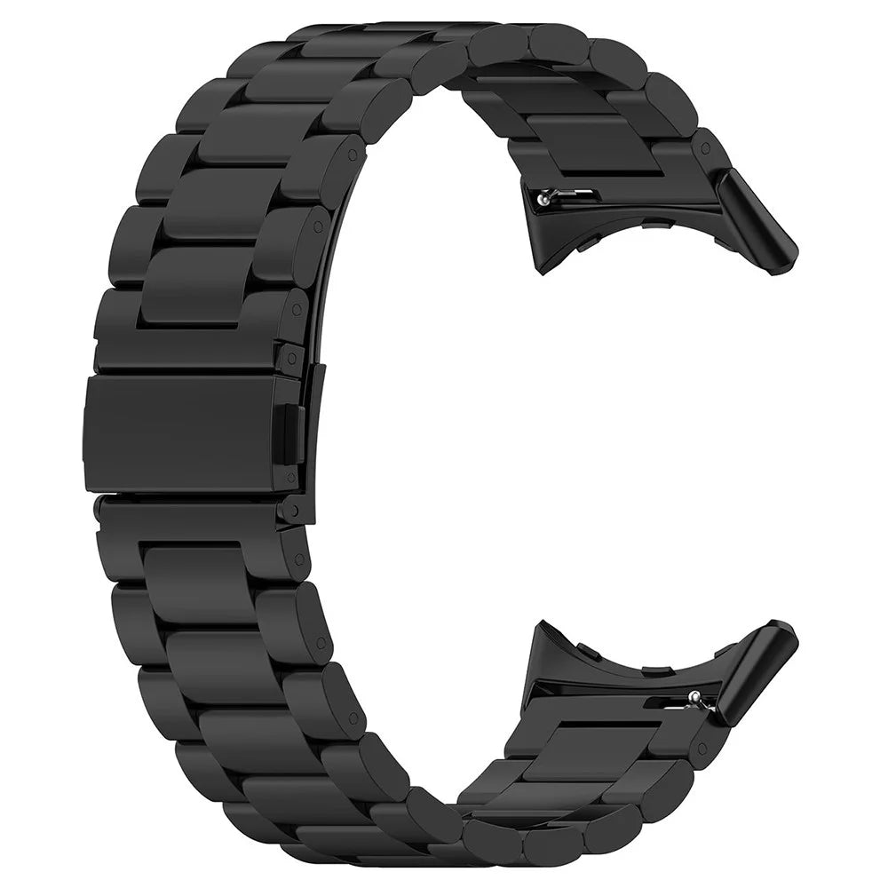 Watch Band for Google Pixel Watch 4 45mm / Watch 3 45mm Titanium Alloy 3-Bead Wrist Strap - Black - 2