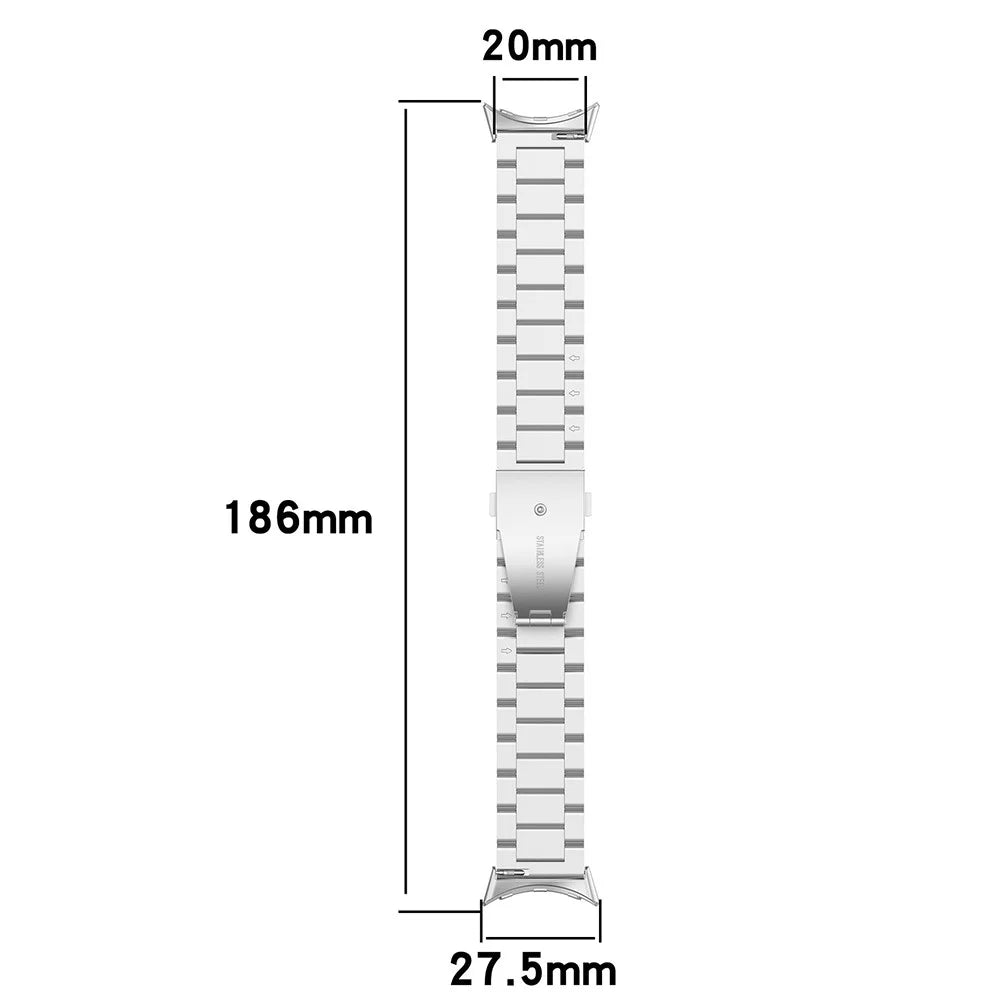 Watch Band for Google Pixel Watch 4 45mm / Watch 3 45mm Titanium Alloy 3-Bead Wrist Strap - Black - 4