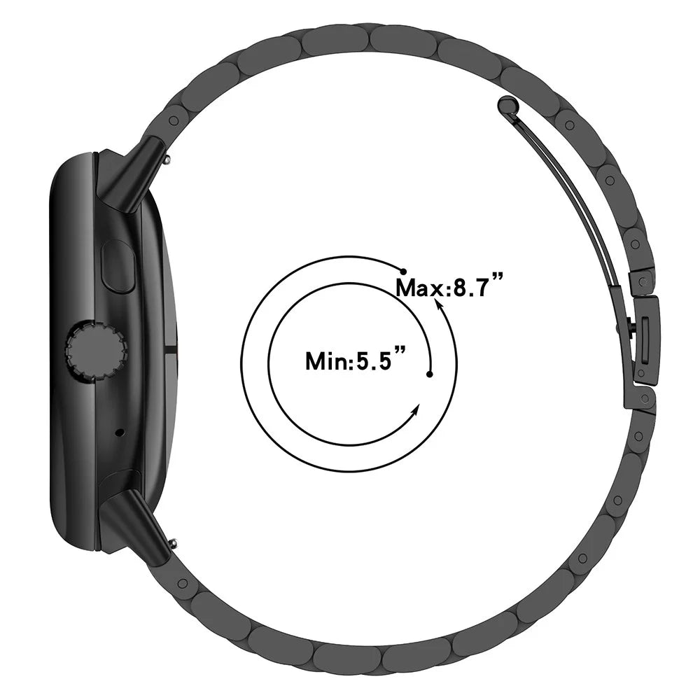 Watch Band for Google Pixel Watch 4 45mm / Watch 3 45mm Titanium Alloy 3-Bead Wrist Strap - Black - 5