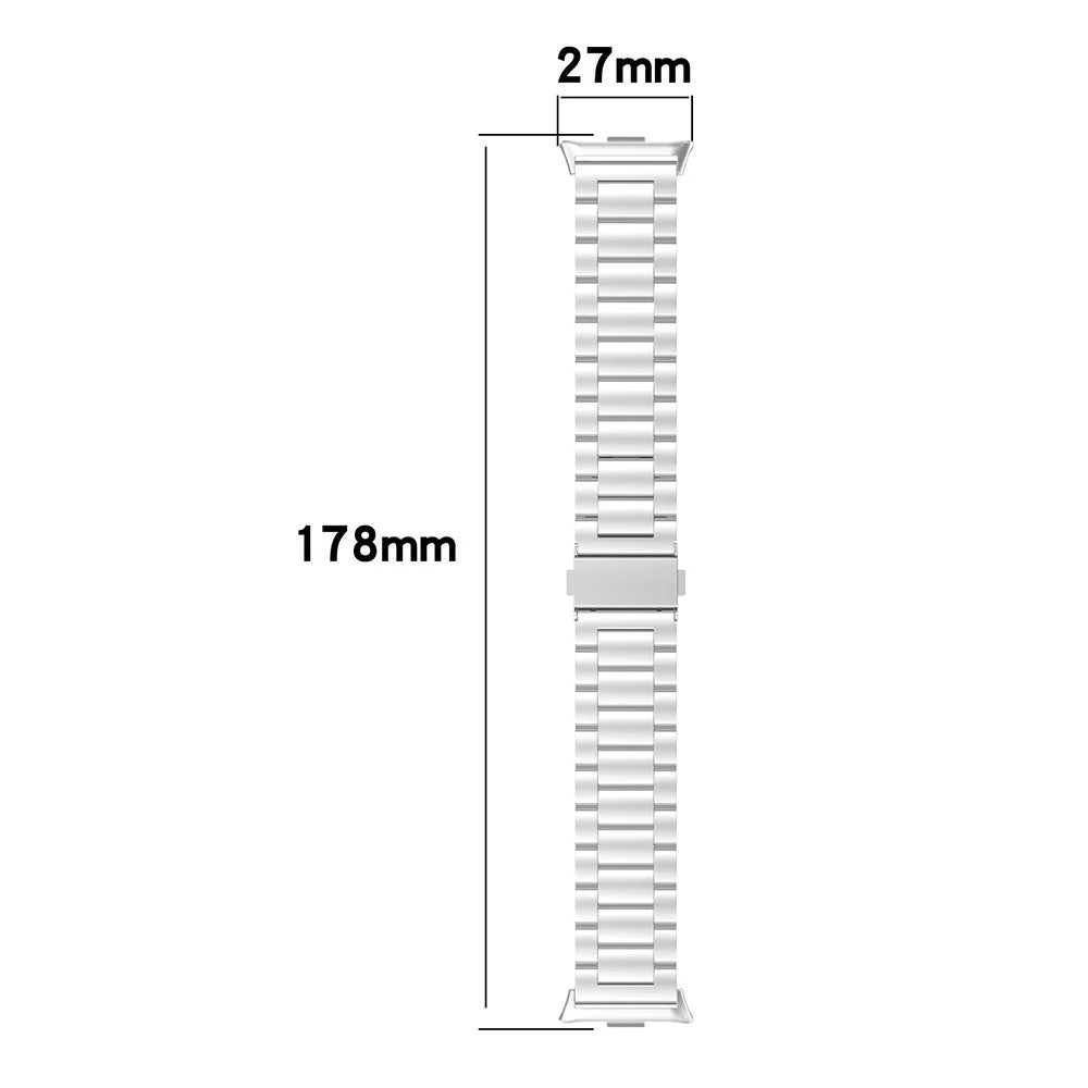 Watch Band for Xiaomi Smart Band 10 Pro / 9 Pro / 8 Pro / Redmi Watch 6 / 5 / 4 Titanium Alloy 3-Bead Wrist Strap - Black - 4
