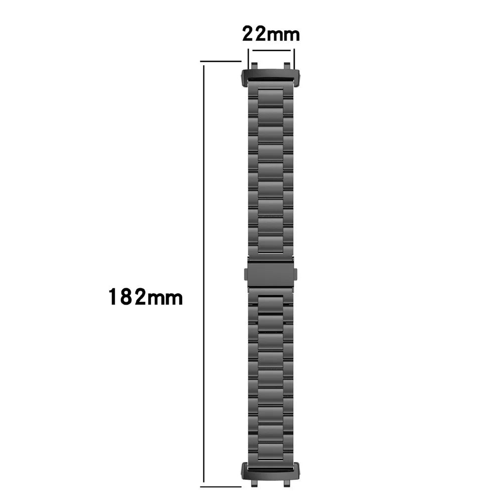 Watch Band for Huami Amazfit T-Rex 3 A2322 Titanium Alloy 3-Bead Wrist Strap - Black - 7