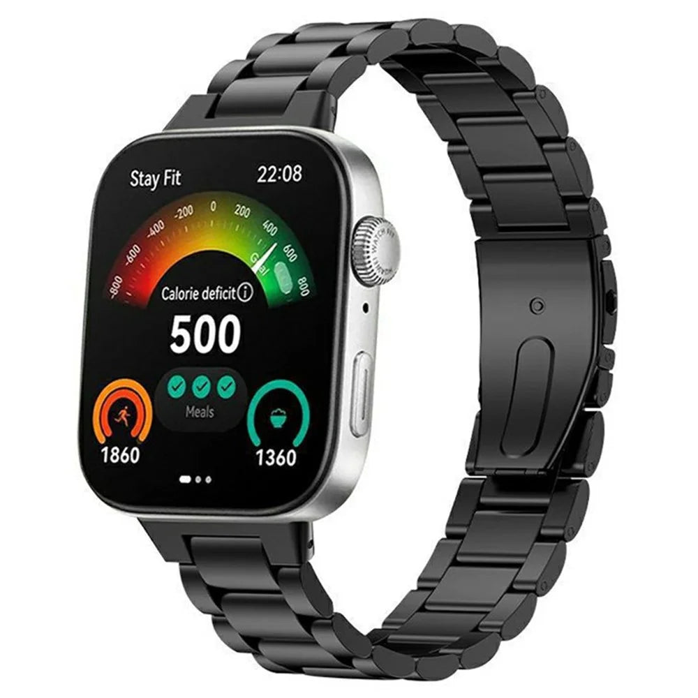 Watch Band for Huawei Watch Fit 4 / 4 Pro / Fit 3 Titanium Alloy 3-Bead Wrist Strap - Black - 2