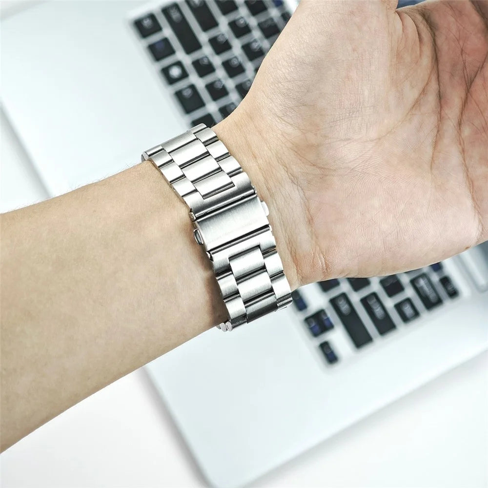 Watch Band for Garmin Fenix 8 43mm / Descent MK3 Titanium Alloy 3-Bead Wrist Strap, 20mm - Silver - 2