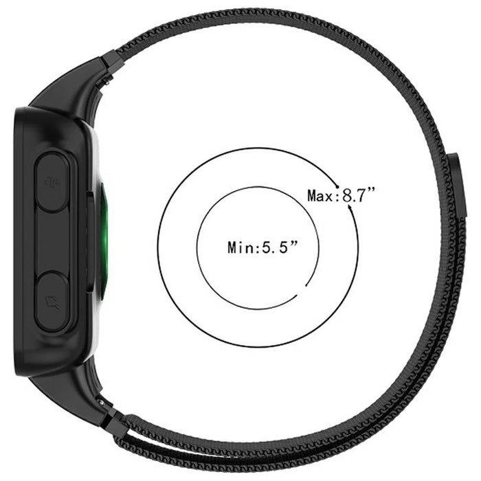 Watch Band for Garmin Forerunner 35 / 30 Titanium Alloy 3-Bead Wrist Strap - Black - 3