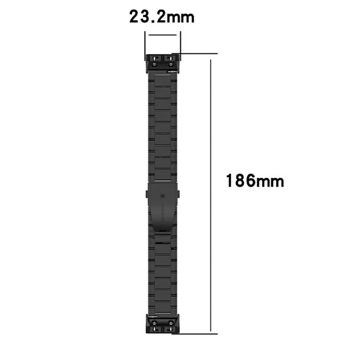 Watch Band for Garmin Forerunner 35 / 30 Titanium Alloy 3-Bead Wrist Strap - Black - 4