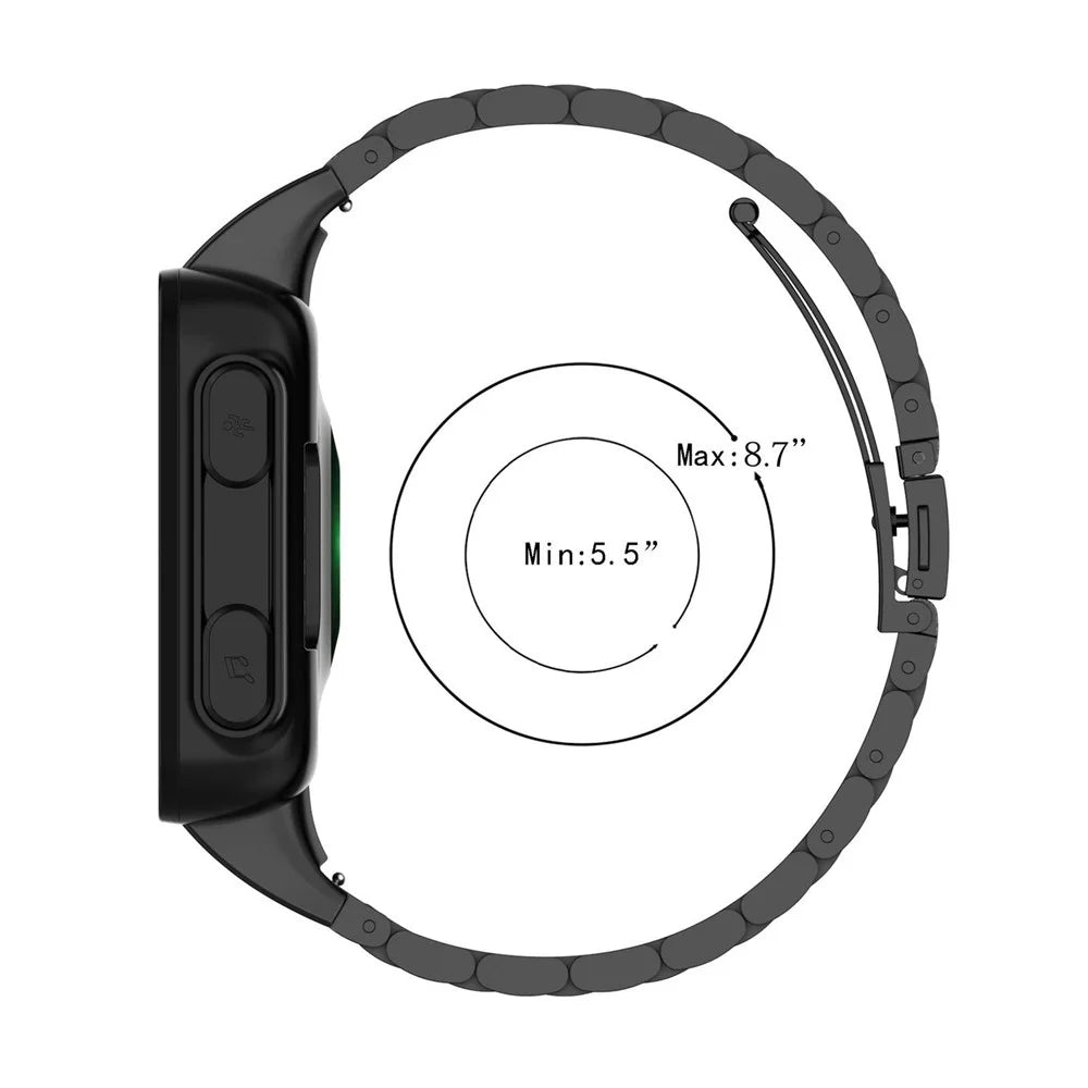 Watch Band for Garmin Forerunner 45 / 45S / Swim 2 Titanium Alloy 3-Bead Wrist Strap - Silver - 6