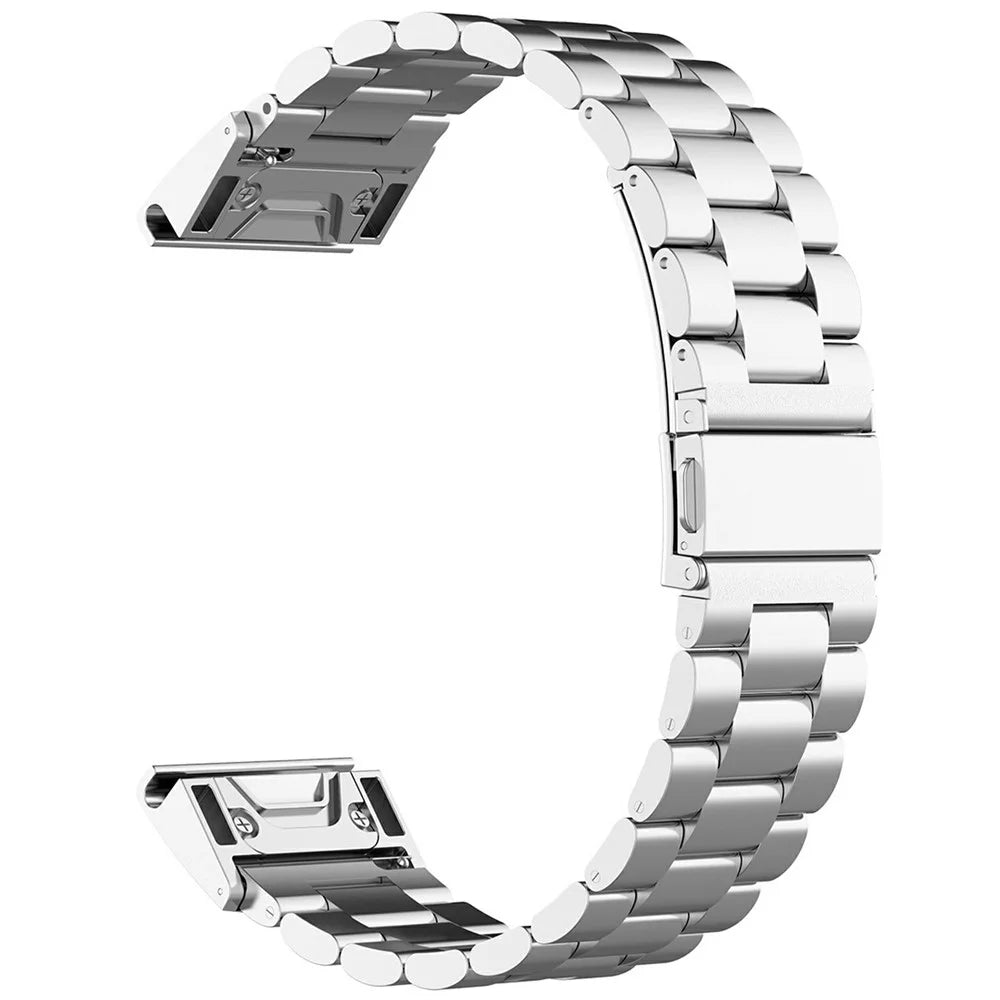 20mm Watch Band with Connector for Garmin Fenix 8 43mm  /  Descent MK3 Titanium Alloy 3-Bead Wrist Strap - Silver - Silver - 2