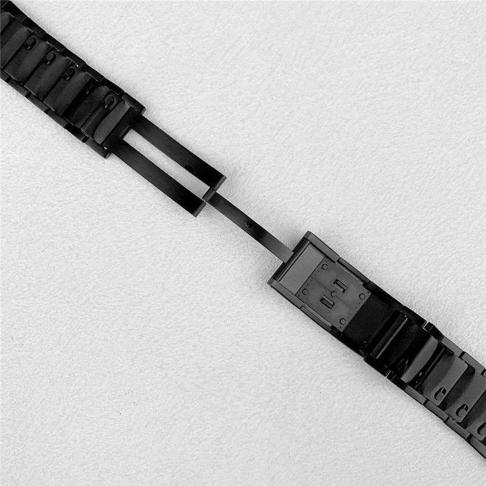 Watch Band For Apple Watch Ultra 3 2 1 49mm / Series 11 10 46mm / 9 8 7 45mm / SE3 SE2 SE 6 5 4 44mm / 3 2 1 42mm 3-Bead Stainless Steel Quick Release Strap - Black - 5