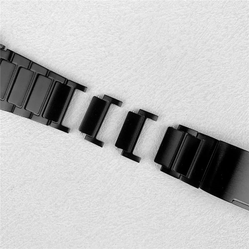 Watch Band For Apple Watch Ultra 3 2 1 49mm / Series 11 10 46mm / 9 8 7 45mm / SE3 SE2 SE 6 5 4 44mm / 3 2 1 42mm 3-Bead Stainless Steel Quick Release Strap - Black - 6