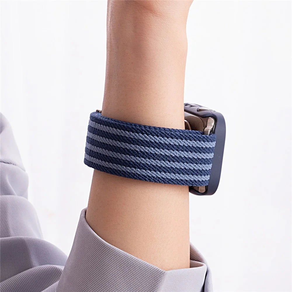 Watch Band For Apple Watch Series 10 9 8 7 SE 6 5 4 3 2 1 42mm 41mm 40mm 38mm Nylon Strap with Magnetic Buckle - Blue - 3