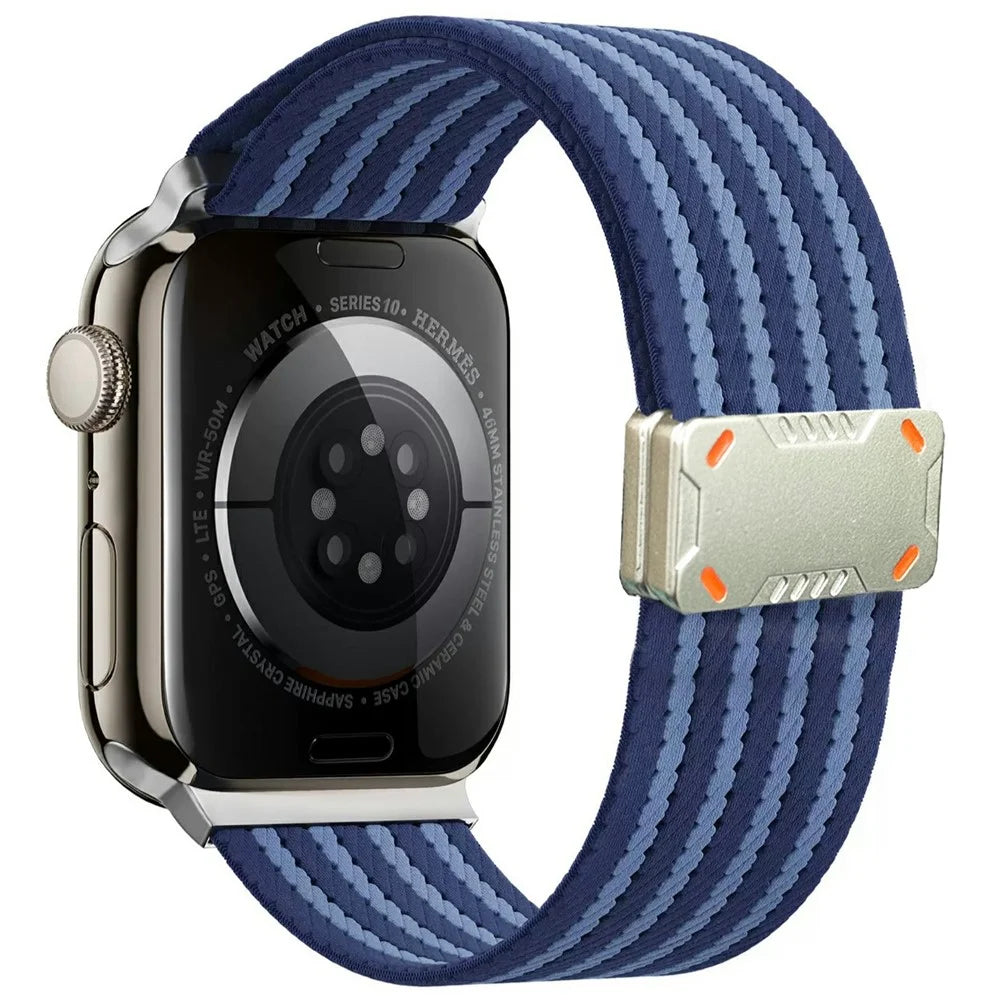 Watch Band For Apple Watch Ultra 3 2 1 49mm / Series 11 10 46mm / 9 8 7 45mm / SE3 SE2 SE 6 5 4 44mm / 3 2 1 42mm Nylon Strap with Magnetic Buckle - Blue - 1
