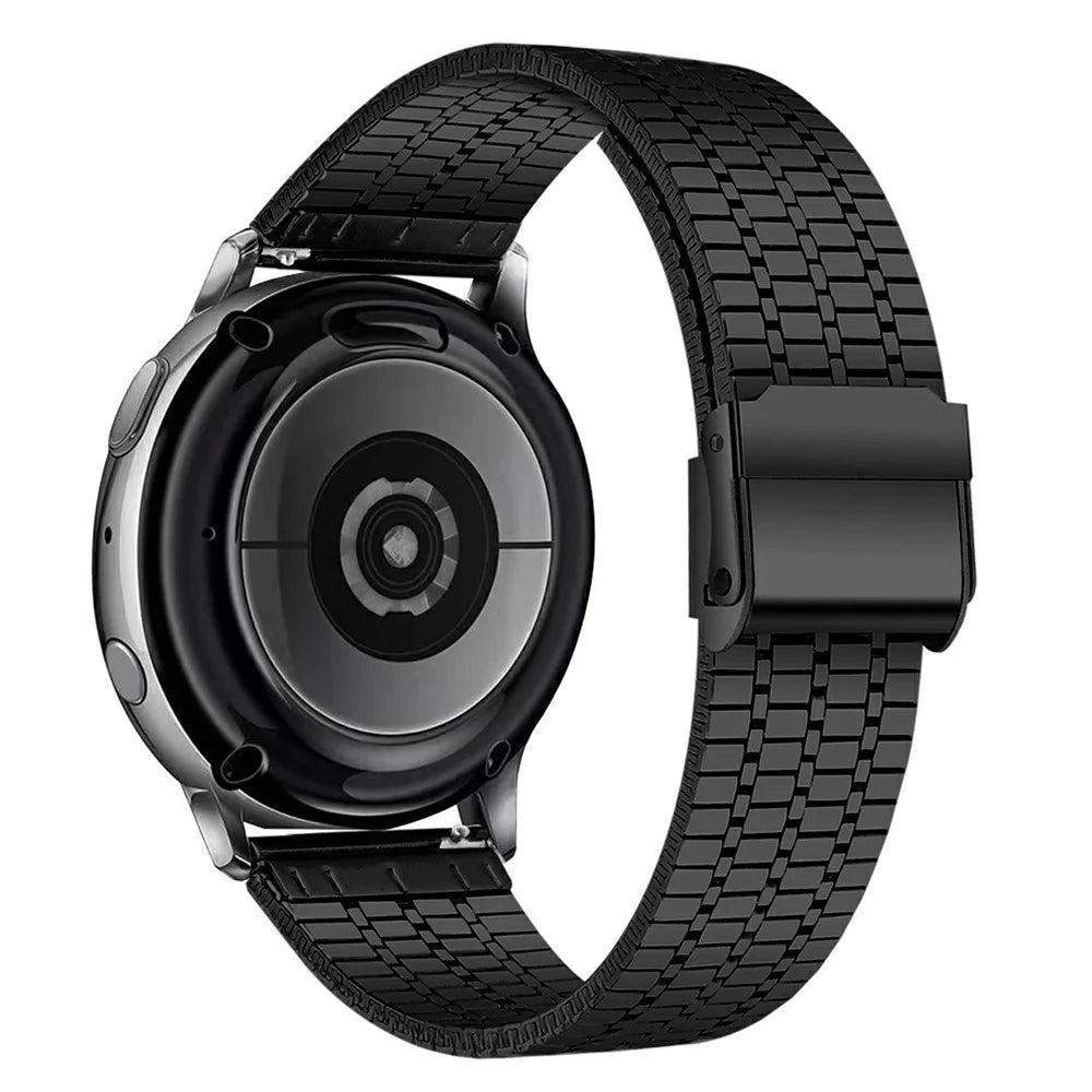 Watch Band For Samsung Galaxy Watch7 40mm 44mm / Watch6 Classic 43mm 47mm , 20mm 7-Bead Stainless Steel Strap - Black - 1