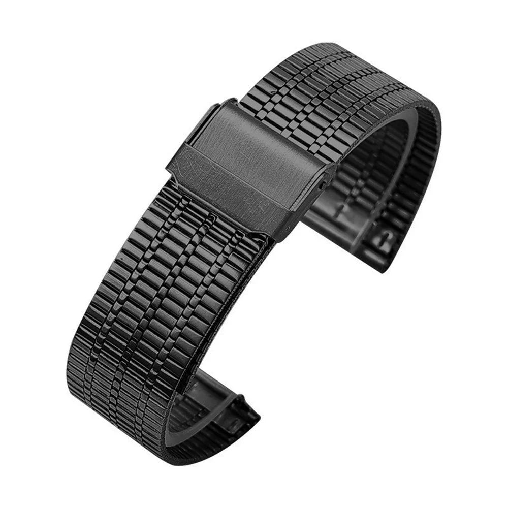 Watch Band For Samsung Galaxy Watch7 40mm 44mm / Watch6 Classic 43mm 47mm , 20mm 7-Bead Stainless Steel Strap - Black - 3