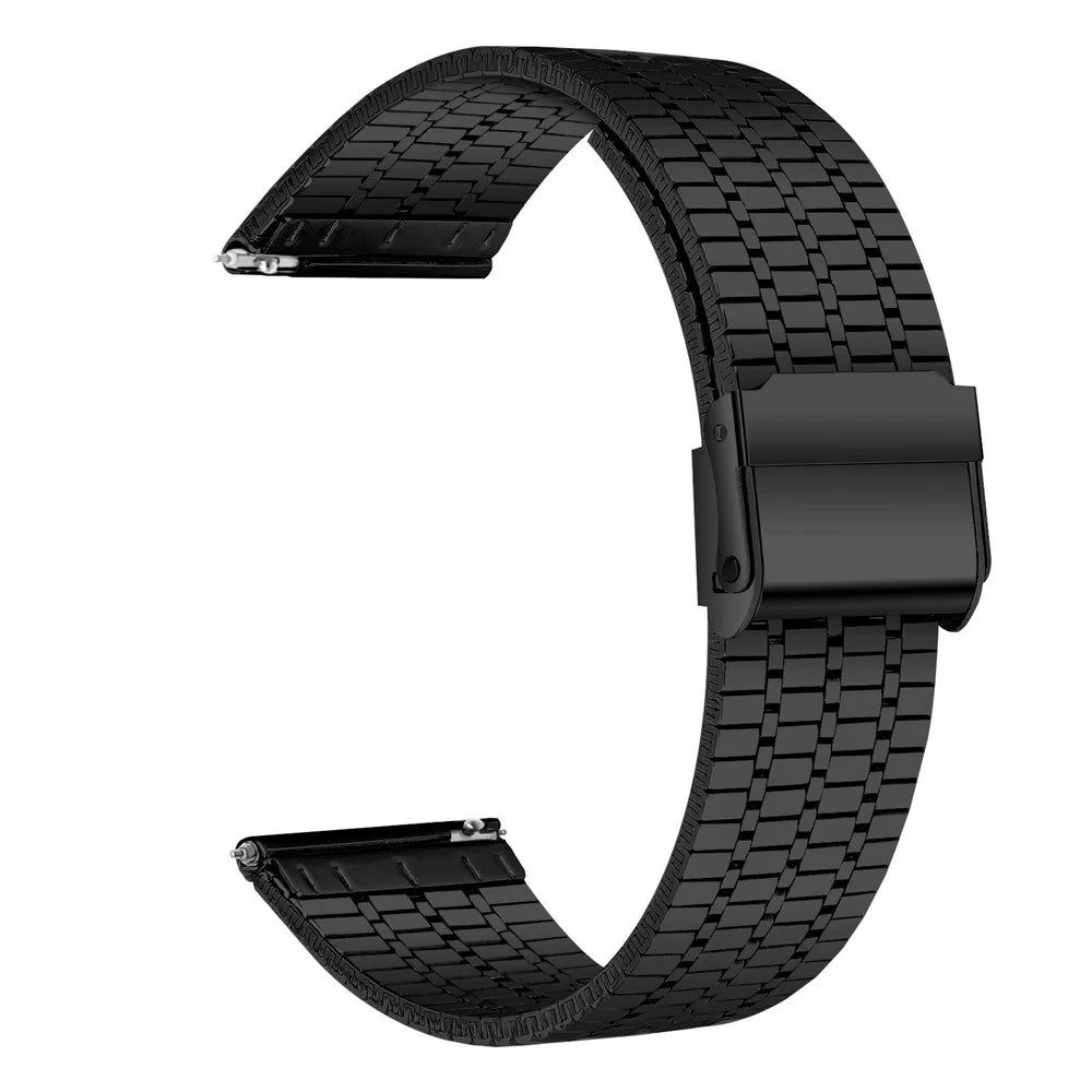 Watch Band For Samsung Galaxy Watch7 40mm 44mm / Watch6 Classic 43mm 47mm , 20mm 7-Bead Stainless Steel Strap - Black - 4