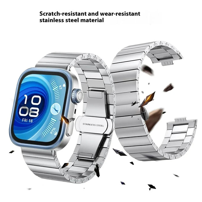 For Huawei Watch Fit 4 / 4 Pro Replacement Strap Stainless Steel Watch Band - Silver - 5