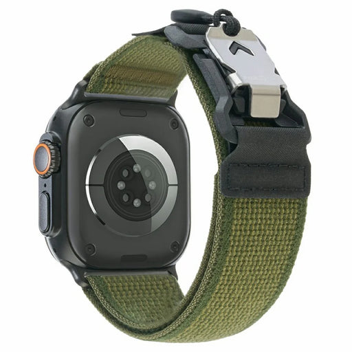 LEMONDA Watch Band For Apple Watch Ultra 3 2 1 49mm / Series 11 10 46mm / 9 8 7 45mm / SE3 SE2 SE 6 5 4 44mm / 3 2 1 42mm Nylon Strap with FIDLOCK Magnetic Buckle - Green - 1