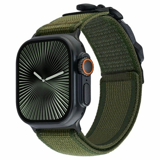 LEMONDA Watch Band For Apple Watch Ultra 3 2 1 49mm / Series 11 10 46mm / 9 8 7 45mm / SE3 SE2 SE 6 5 4 44mm / 3 2 1 42mm Nylon Strap with FIDLOCK Magnetic Buckle - Green - 2