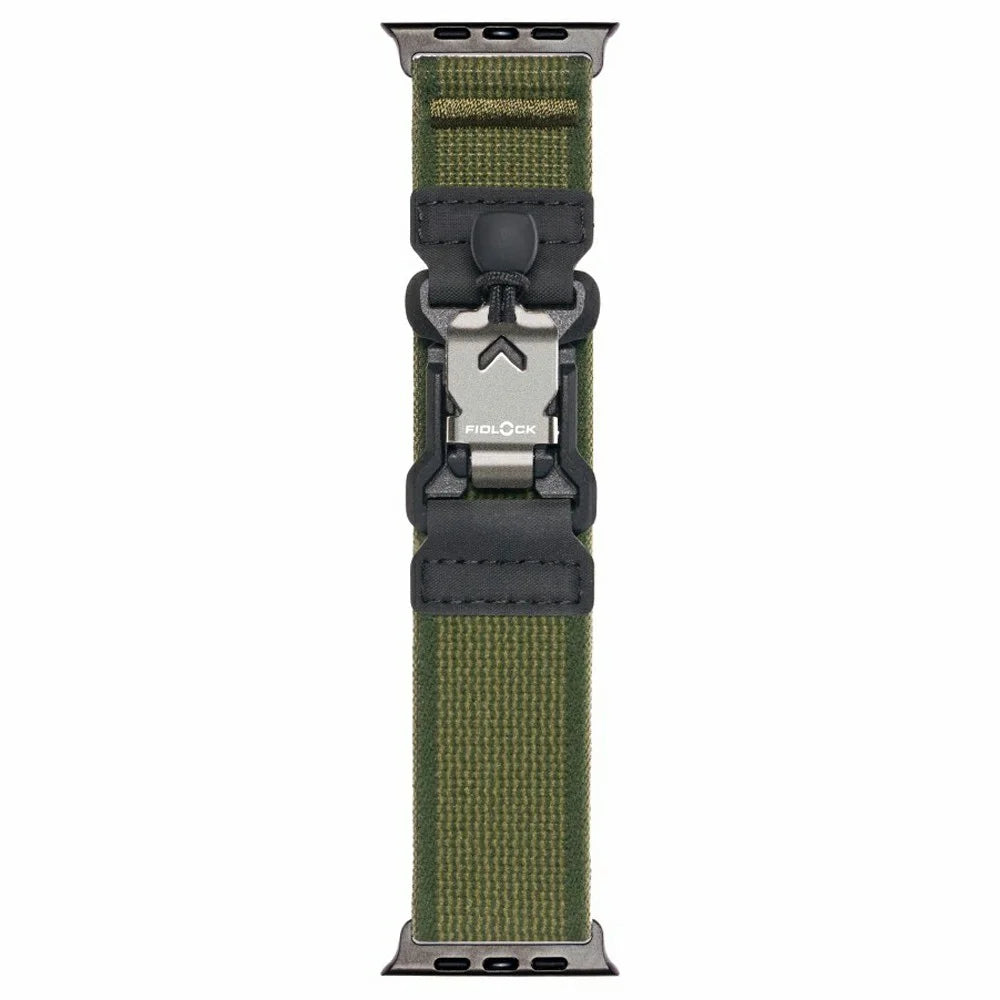 LEMONDA Watch Band For Apple Watch Ultra 3 2 1 49mm / Series 11 10 46mm / 9 8 7 45mm / SE3 SE2 SE 6 5 4 44mm / 3 2 1 42mm Nylon Strap with FIDLOCK Magnetic Buckle - Green - 3