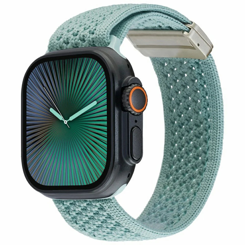 LEMONDA Watch Band For Apple Watch Ultra 3 2 1 49mm / Series 11 10 46mm / 9 8 7 45mm / SE3 SE2 SE 6 5 4 44mm / 3 2 1 42mm Breathable Woven Nylon Strap - Mint Green - 2