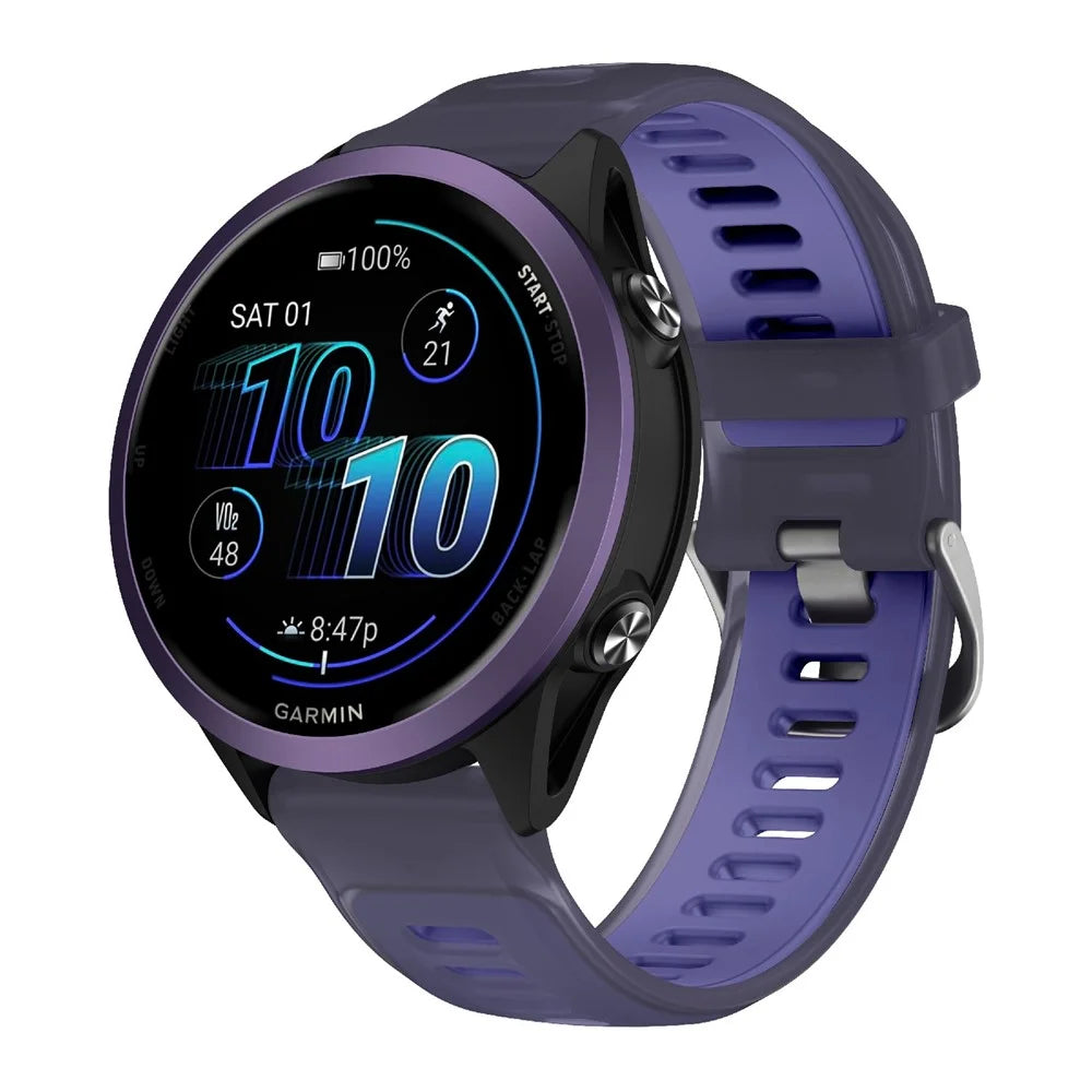 20mm Watch Band for Garmin Forerunner 570 42mm  /  Samsung Galaxy Watch7 44mm  /  40mm Transparent Silicone Wrist Strap - Purple - 2