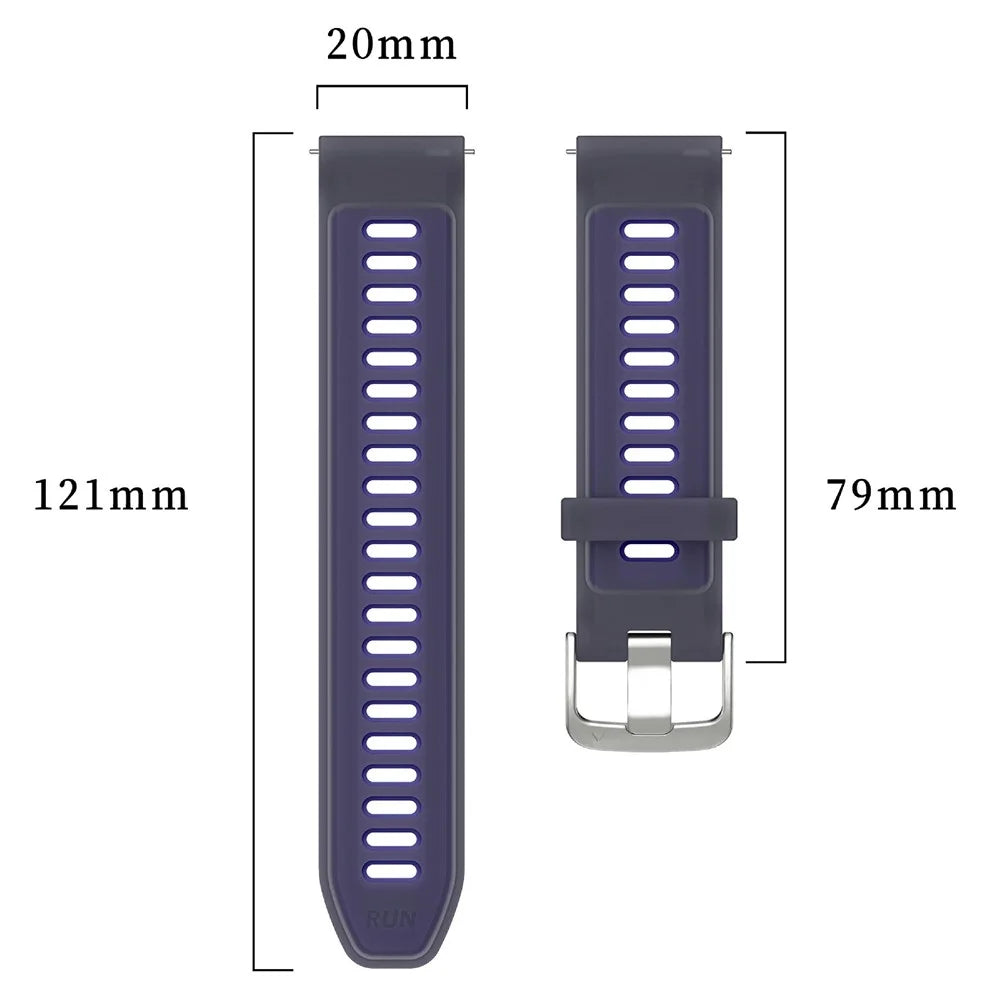 20mm Watch Band for Garmin Forerunner 570 42mm  /  Samsung Galaxy Watch7 44mm  /  40mm Transparent Silicone Wrist Strap - Purple - 6