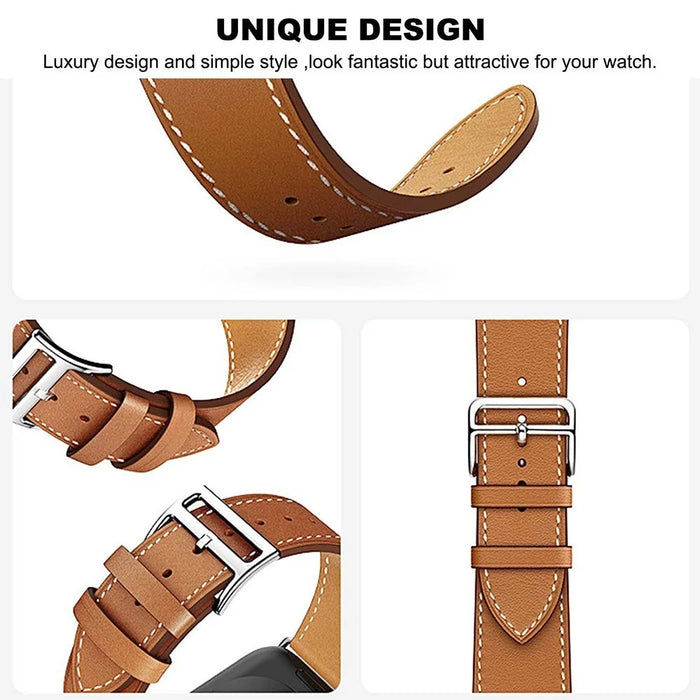 For Google Pixel Watch 4 45mm / Watch 3 45mm Watch Band Genuine Cow Leather Wrist Strap - Brown - 5