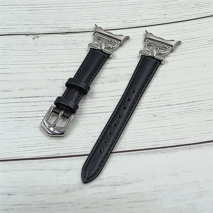 For Google Pixel Watch 4 45mm / Watch 3 45mm Watch Band Genuine Cow Leather Strap with D Ring Connector - Black - 4