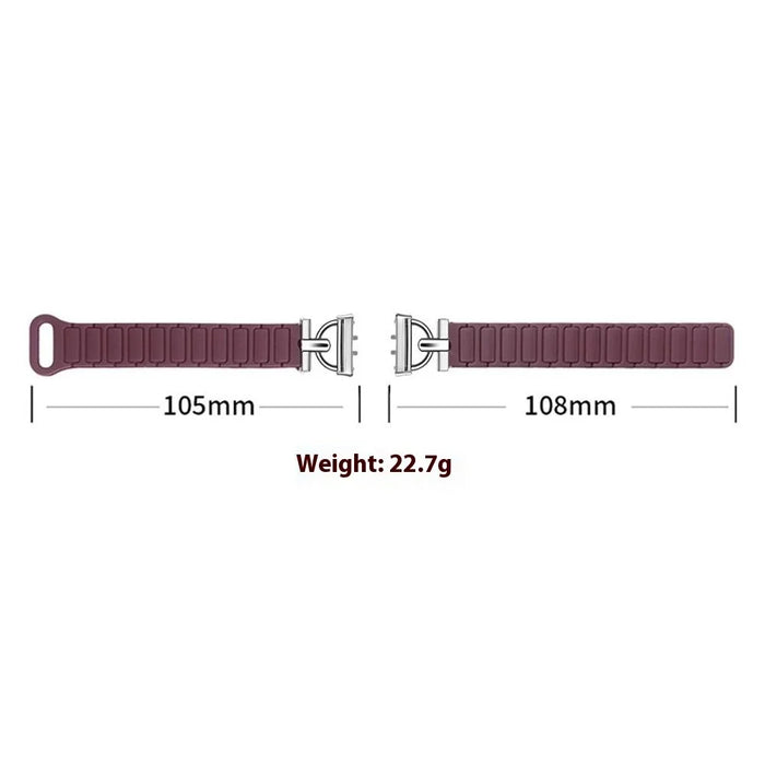 For Samsung Galaxy Fit3 Magnetic Watch Strap Silicone Wrist Band with D Ring Connector - Mint Green  /  Starlight - 6