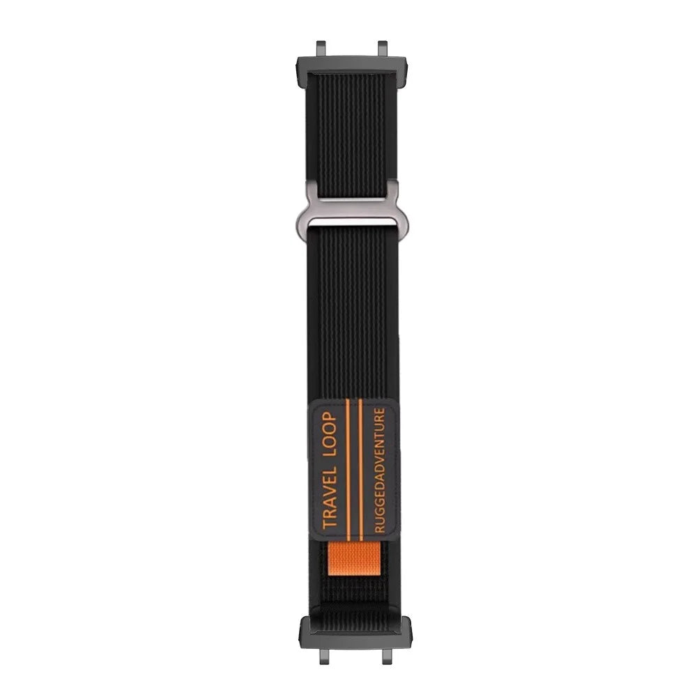 For Huami Amazfit T-Rex 3 Nylon Strap Magic Tape Metal Buckle Watch Band with PC Connector - Black - 4