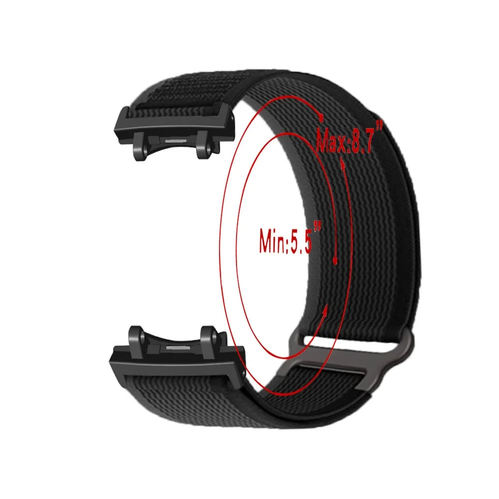 For Huami Amazfit T-Rex 3 Nylon Strap Magic Tape Metal Buckle Watch Band with PC Connector - Black - 6