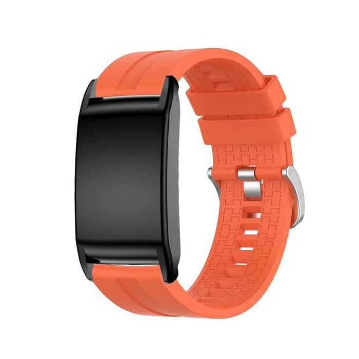 For WHOOP 5.0 / 4.0 Silicone Watch Strap Grid Texture Watchband Replacement - Orange - 2