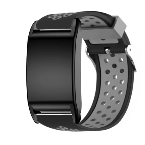 For WHOOP 5.0 / 4.0 Watch Band Dual Color Breathable Silicone Wrist Strap - Black / Grey - 1