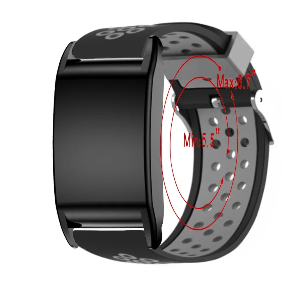 For WHOOP 5.0 / 4.0 Watch Band Dual Color Breathable Silicone Wrist Strap - Black / Grey - 3