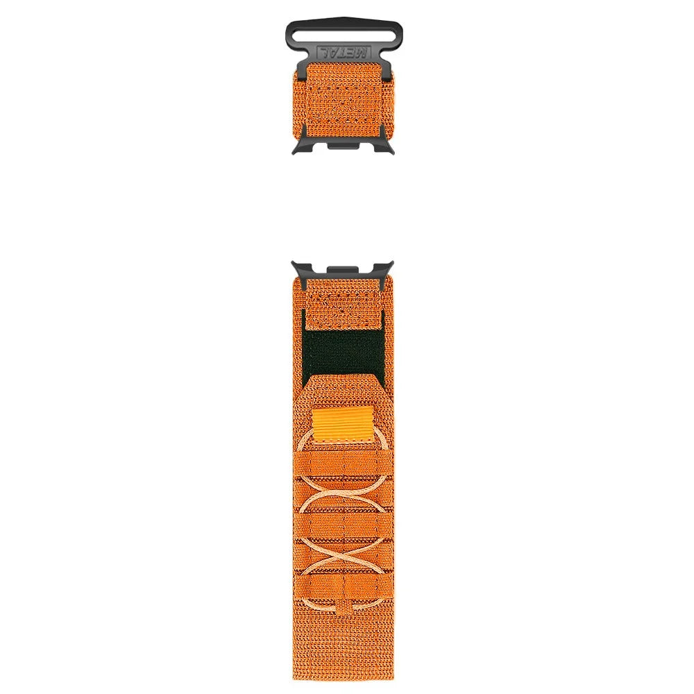 Nylon Watch Band for Samsung Galaxy Watch8 Classic 46mm / Watch8 44mm / 40mm Magic Tape Strap Military Style - Orange - 2