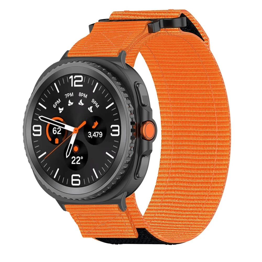 Watch Band for Samsung Galaxy Watch8 Classic 46mm / Watch8 44mm / 40mm Nylon Magic Tape Strap - Orange - 2