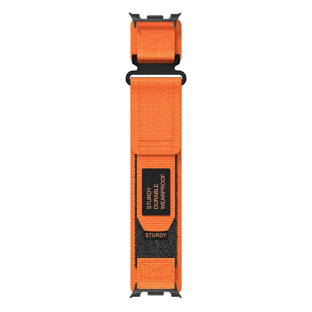 Watch Band for Samsung Galaxy Watch8 Classic 46mm / Watch8 44mm / 40mm Nylon Magic Tape Strap - Orange - 4