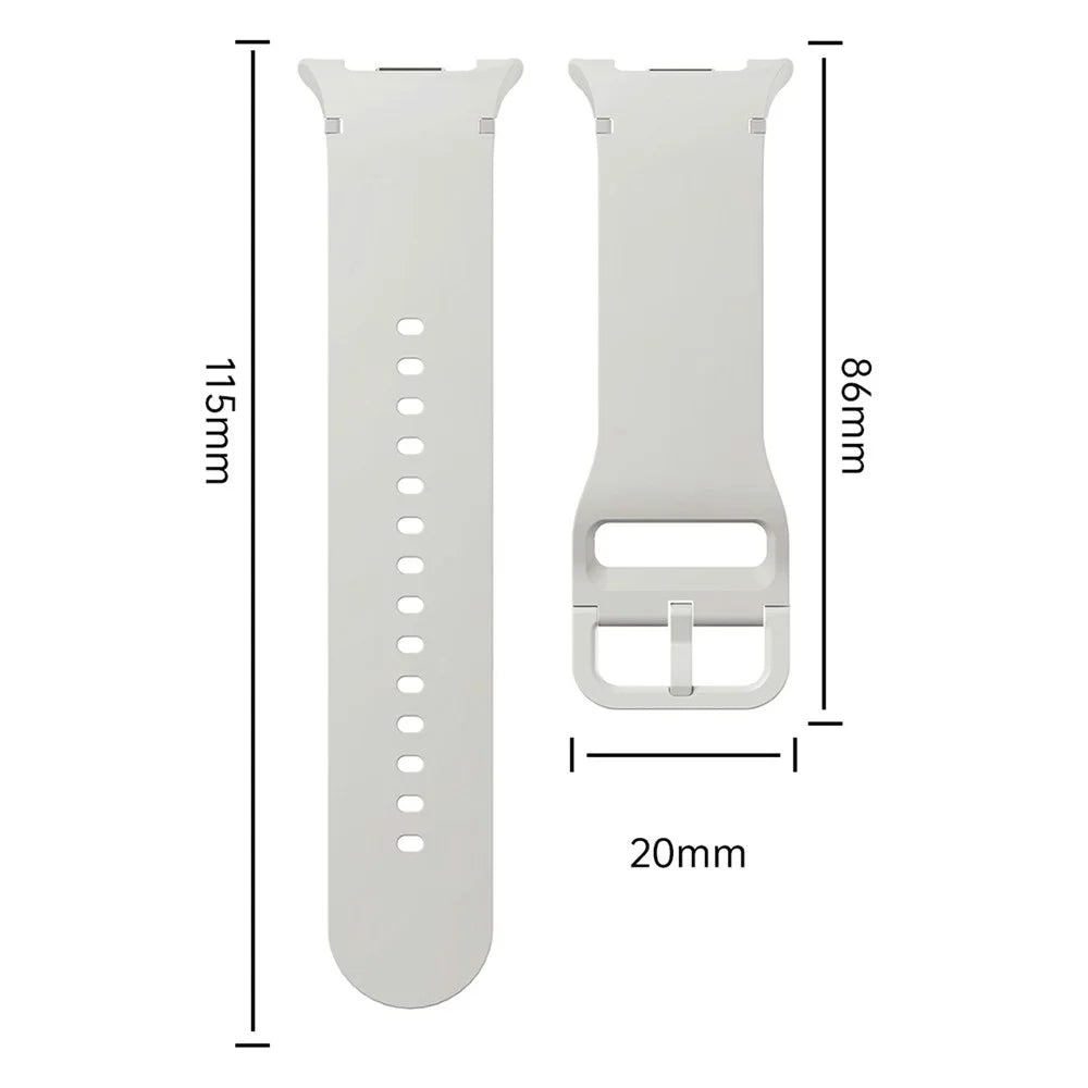 20mm Silicone Watch Band for Samsung Galaxy Watch8 44mm / 40mm / Watch8 Classic 46mm Flat Texture Strap, Size S - Sapphire - 6