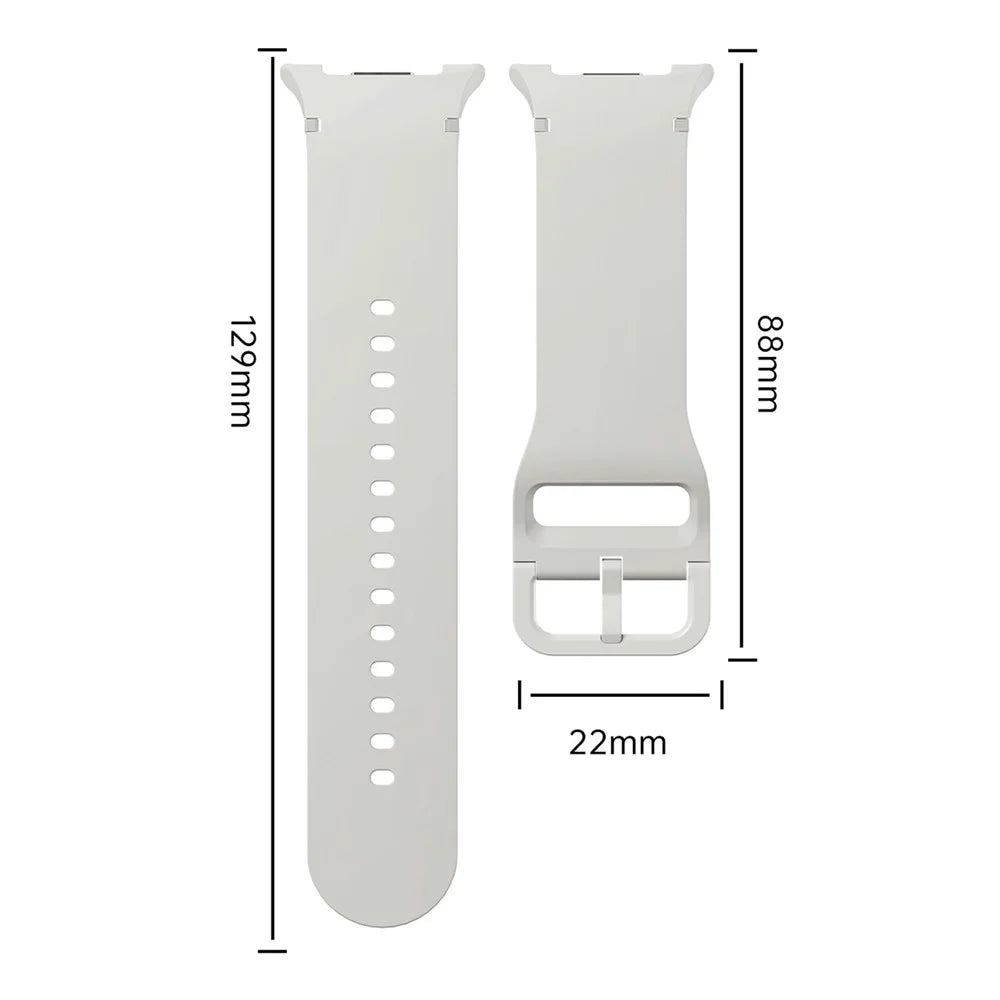 22mm Silicone Watch Band for Samsung Galaxy Watch8 44mm / 40mm / Watch8 Classic 46mm Flat Texture Strap, Size L - Sapphire - 6