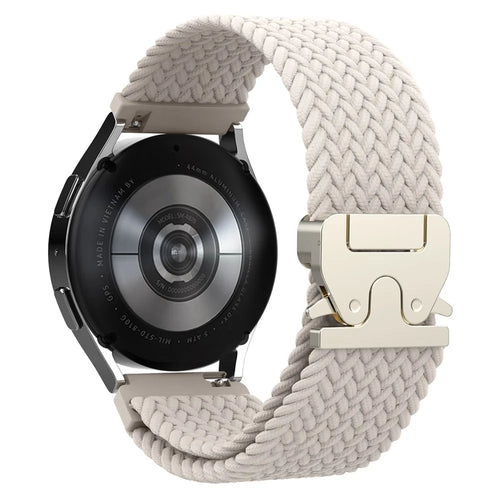 AHASTYLE WE37 Watch Band For Samsung Galaxy Watch7 / Watch6 / Watch 5 / Watch 4 40mm 44mm , 20mm Double Loop Nylon Braided Strap - Starlight White - 1