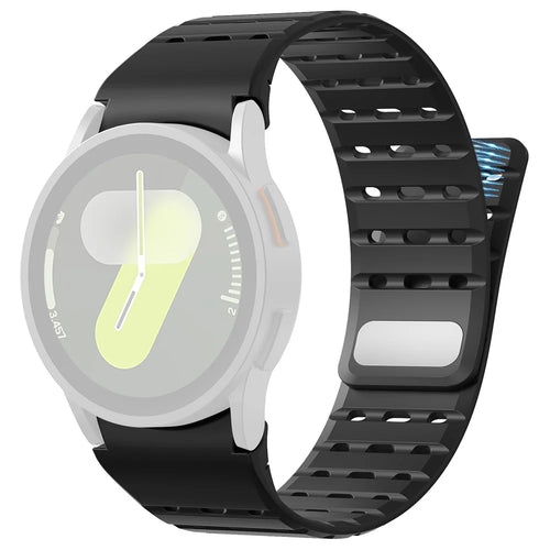AHASTYLE WE33-SX For Samsung Galaxy Watch7 / Watch6 / Watch 5 / Watch 4 40mm 44mm , 20mm Breathable Magnetic Silicone Strap - Black - 1