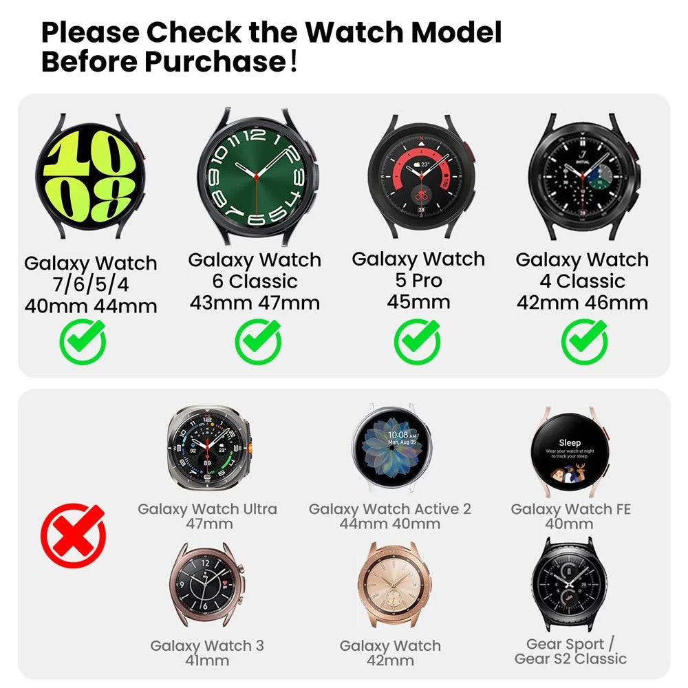 AHASTYLE WE33-SX For Samsung Galaxy Watch7 / Watch6 / Watch 5 / Watch 4 40mm 44mm , 20mm Breathable Magnetic Silicone Strap - Black - 6
