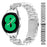 Watch Strap for Verizon GizmoWatch 2 Silver Stainless Steel Band D-Shape Rhinestones Decor - 2